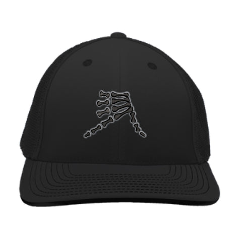 AkS Bones Trucker Hat in Black & Black & Graphite