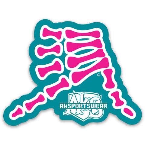 AkS Bones Stickers in Teal & Pink