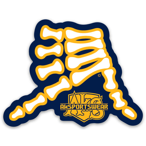 AkS Bones Stickers in Navy & Yellow