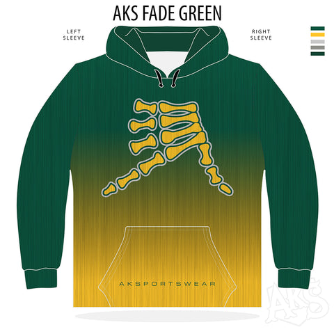 AkS Bones Fade Hoodie in Green & Gold