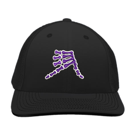 AkS Bones Trucker Hat in Black with Purple