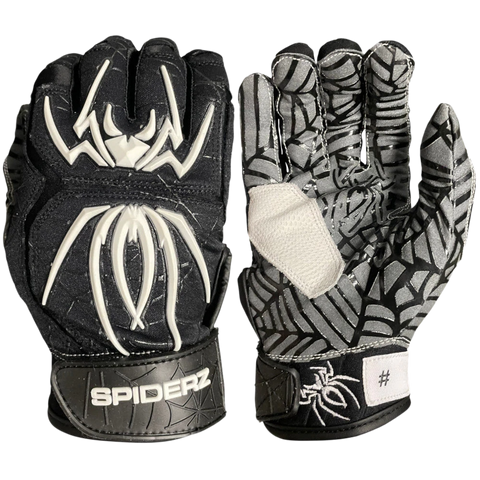 Spiderz Hybrid Batting Gloves – Black/White