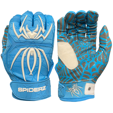 Spiderz Hybrid Batting Gloves – Columbia Blue/White