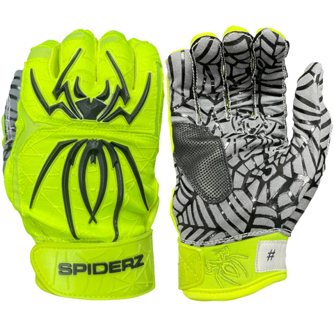 Spiderz Hybrid Batting Gloves – Neon Yellow/Black