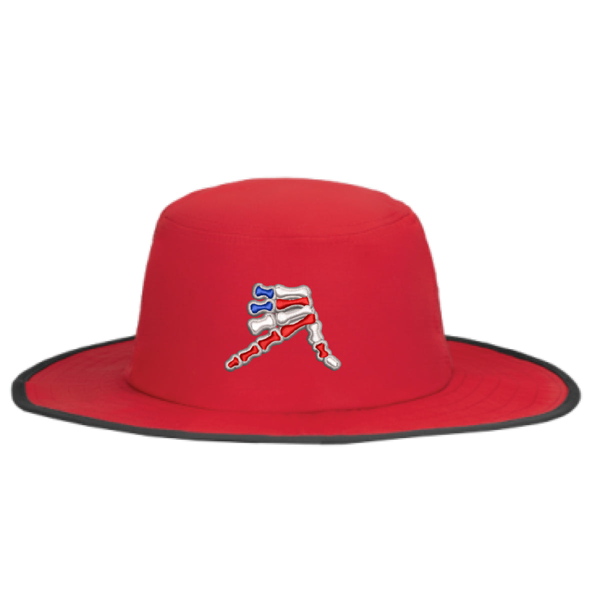 AkS Stripes Bones Boonie Hat in Red & Graphite