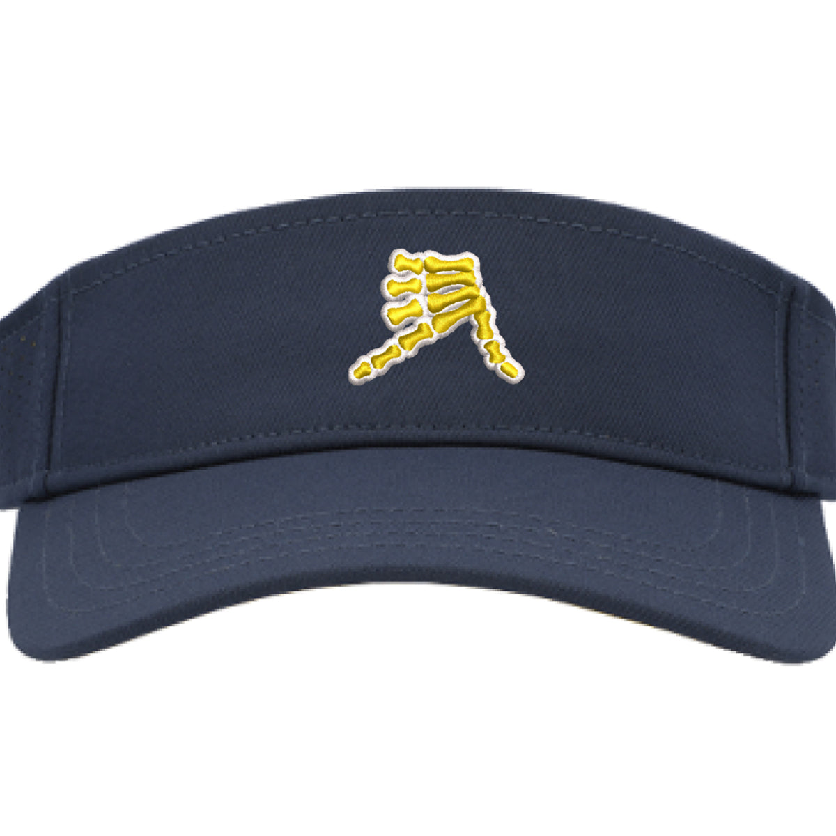 AkS Bones Visor in Navy with Yellow & White