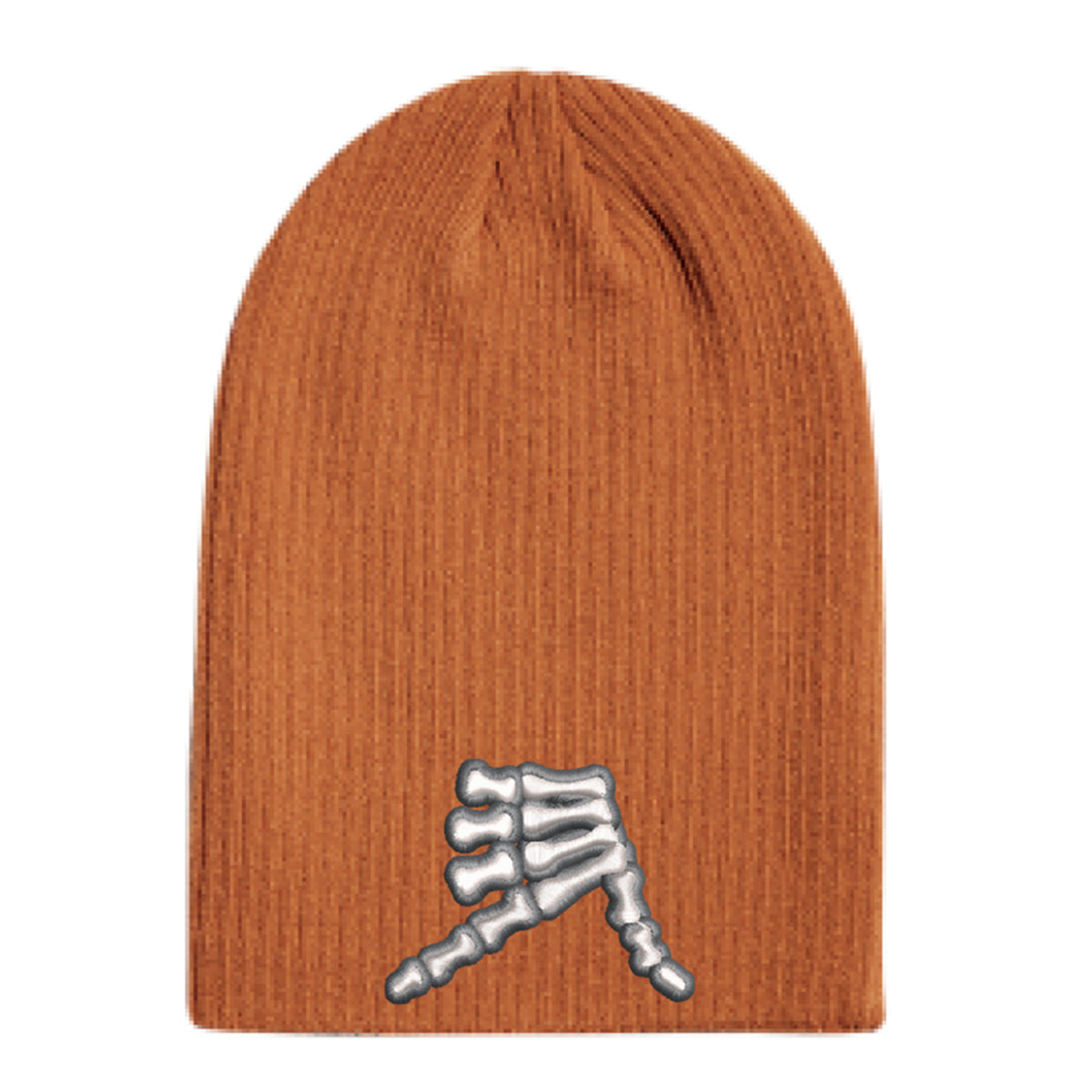 AkS Bones Beanie Slouchy in Copper & White & Graphite