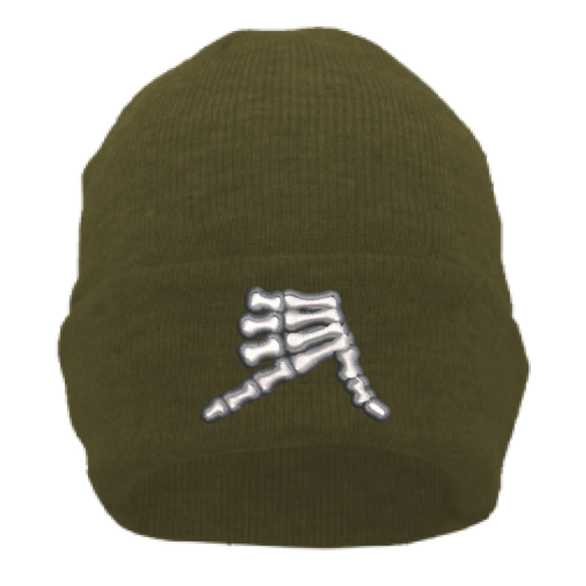 AkS Bones Beanie in Loden & White & Graphite