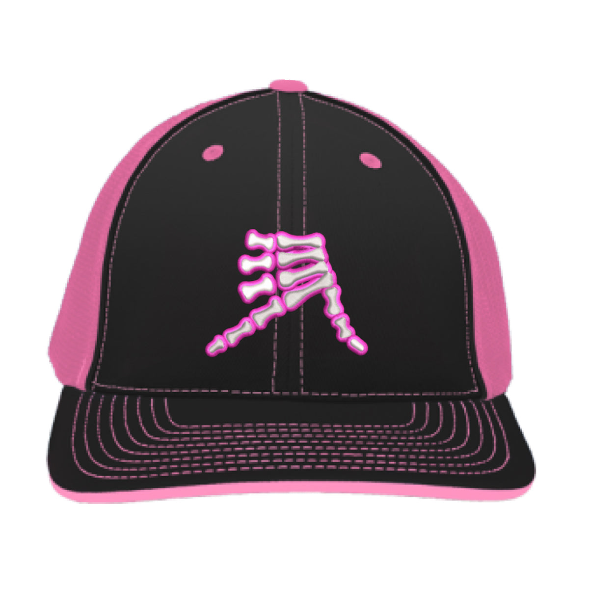 AkS Bones Trucker Hat in AkSportswear & Black Pink Neon –