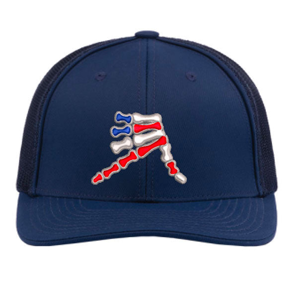AkS Bones Stripes Trucker hat in Navy