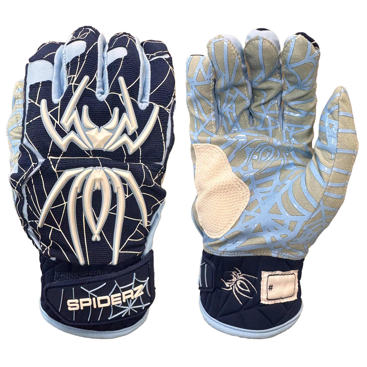 Spiderz Hybrid Batting Gloves – Navy/Columbia/White