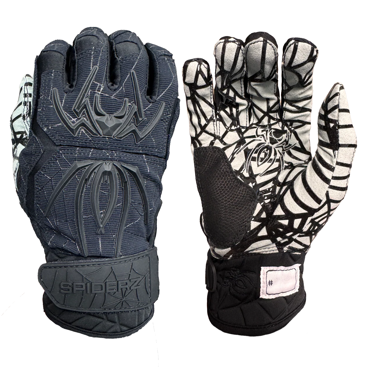 Spiderz Hybrid Batting Gloves – Black/Black