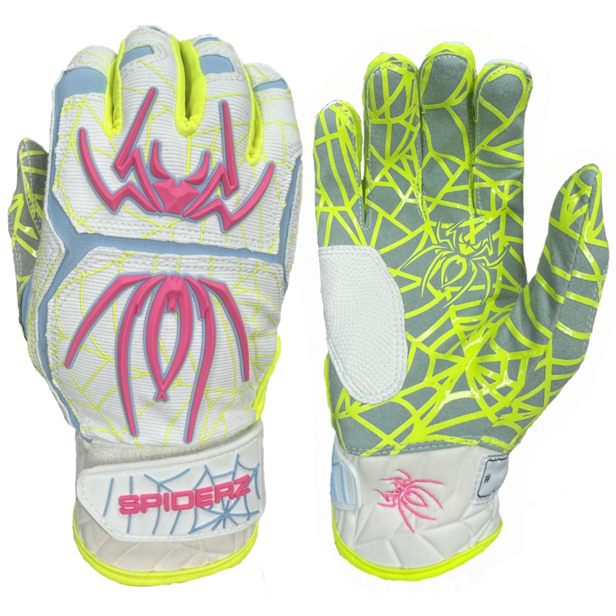 Spiderz Hybrid Batting Gloves – Flouresecent