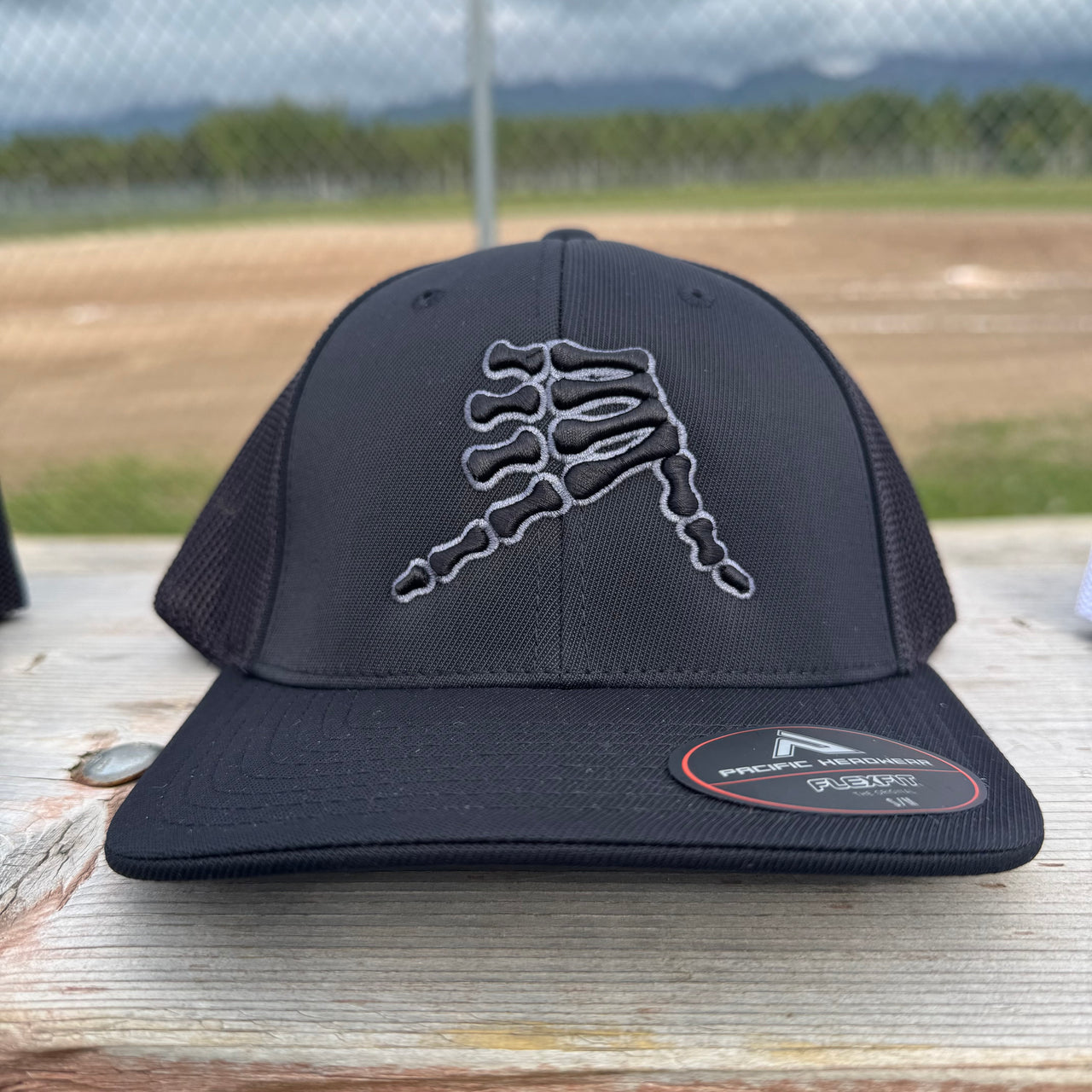 AkS Bones Trucker Hat in Black & Black & Graphite