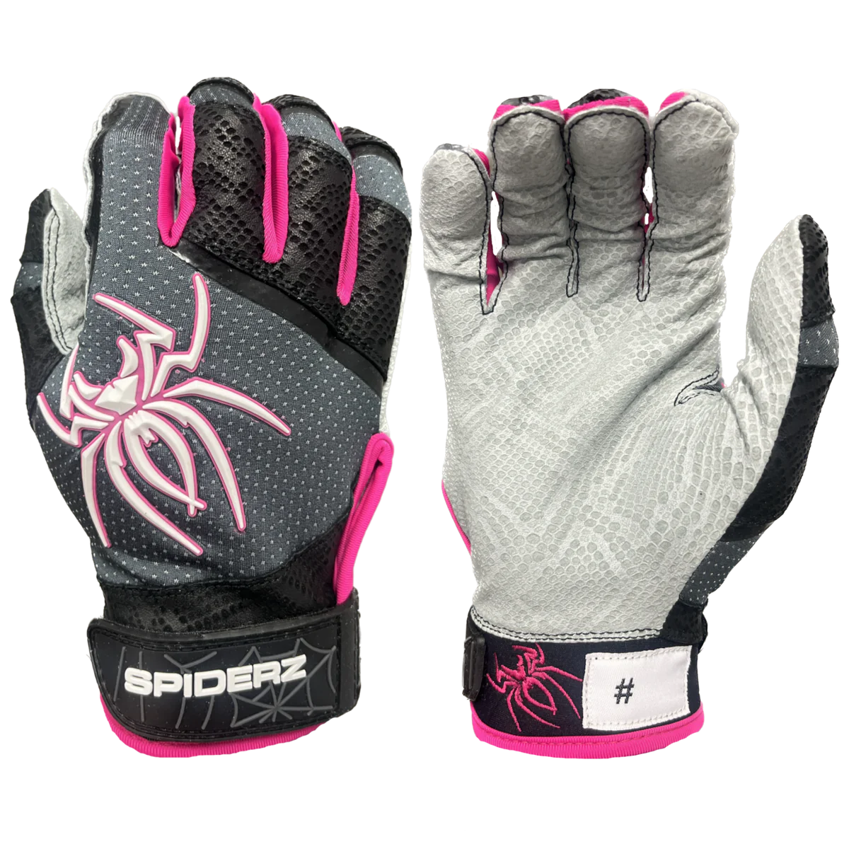 Spiderz Pro Batting Gloves – Graphite/Black/Pink