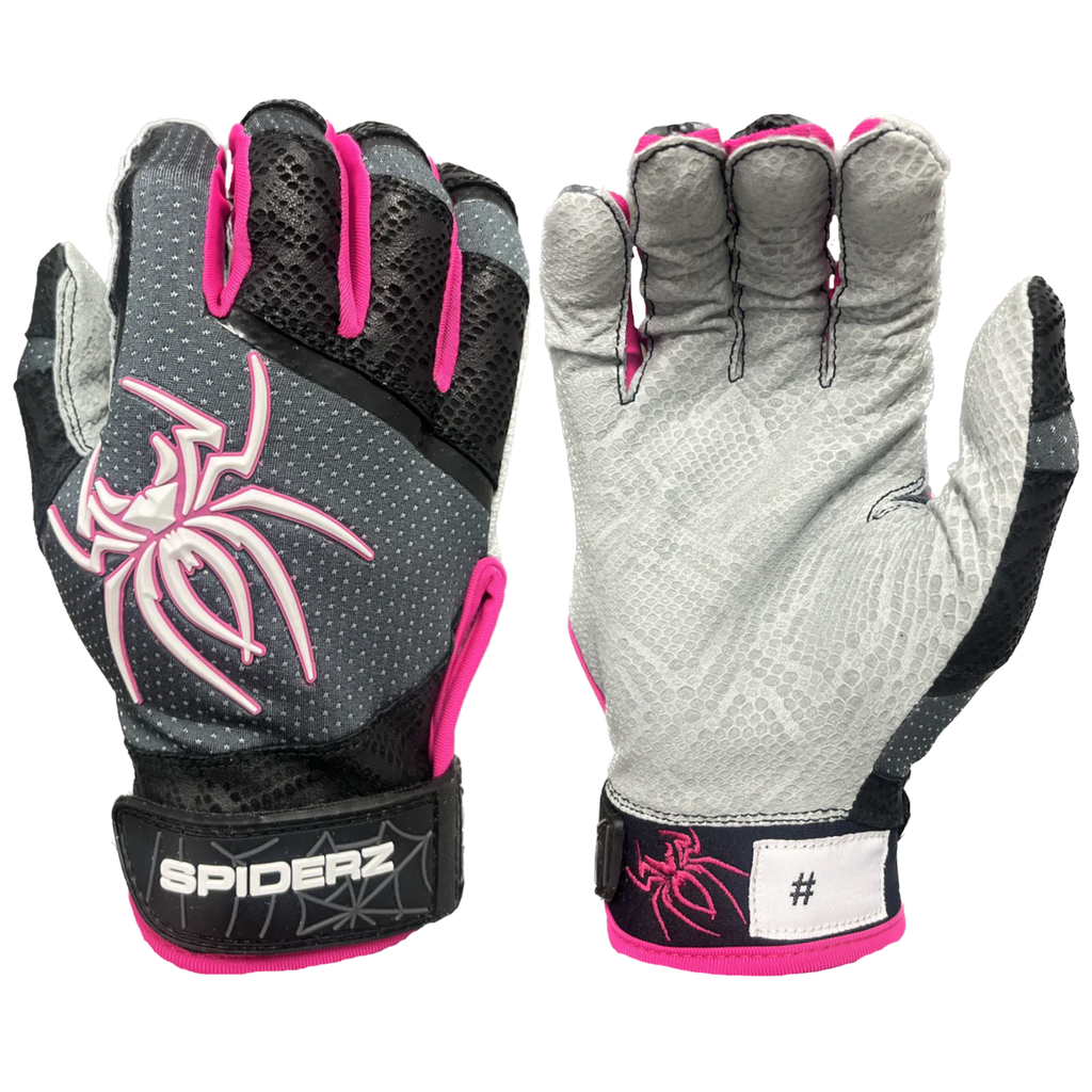 Spiderz Pro Batting Gloves – Graphite/Black/Pink