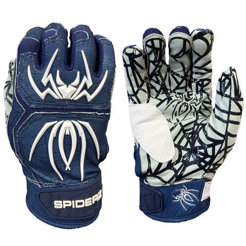 Spiderz Hybrid Batting Gloves – Navy/White