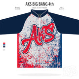 AkS Splatter Cage Jacket in Silver, Red & Blue