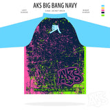 AkS Splatter Cage Jacket in Navy, Neon Green, Neon Pink