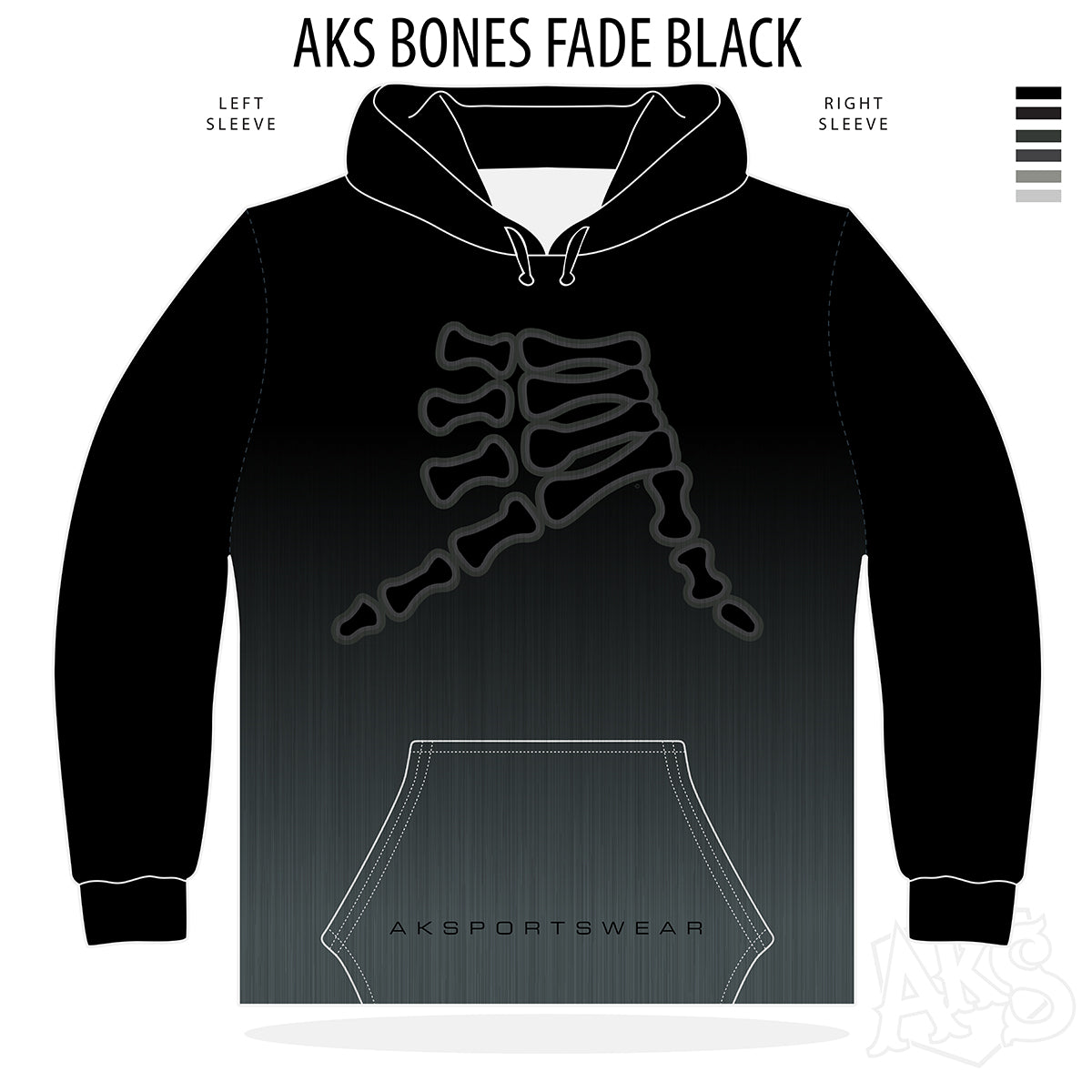 AkS Bones Fade Hoodie - Los Collection