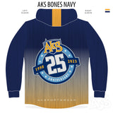 AkS Bones Fade Hoodie in Navy & Gold
