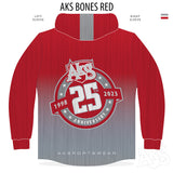 AkS Bones Fade Hoodie in Red & Gray