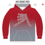 AkS Bones Fade Hoodie in Red & Gray