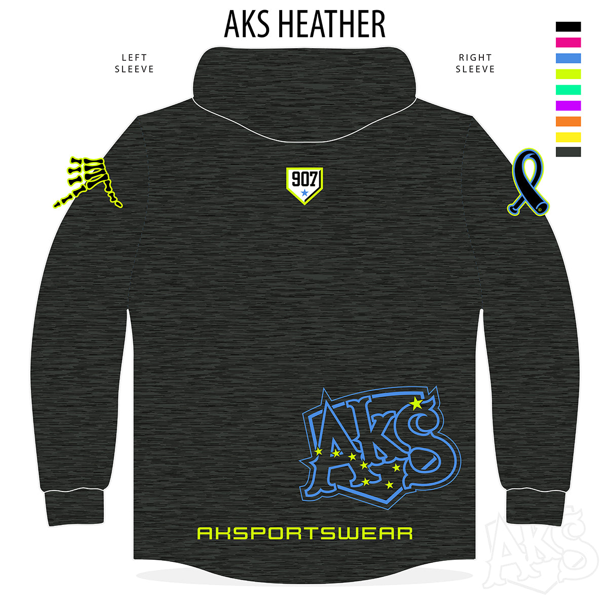 AkS Graffiti Hoodie in Dark Heathered