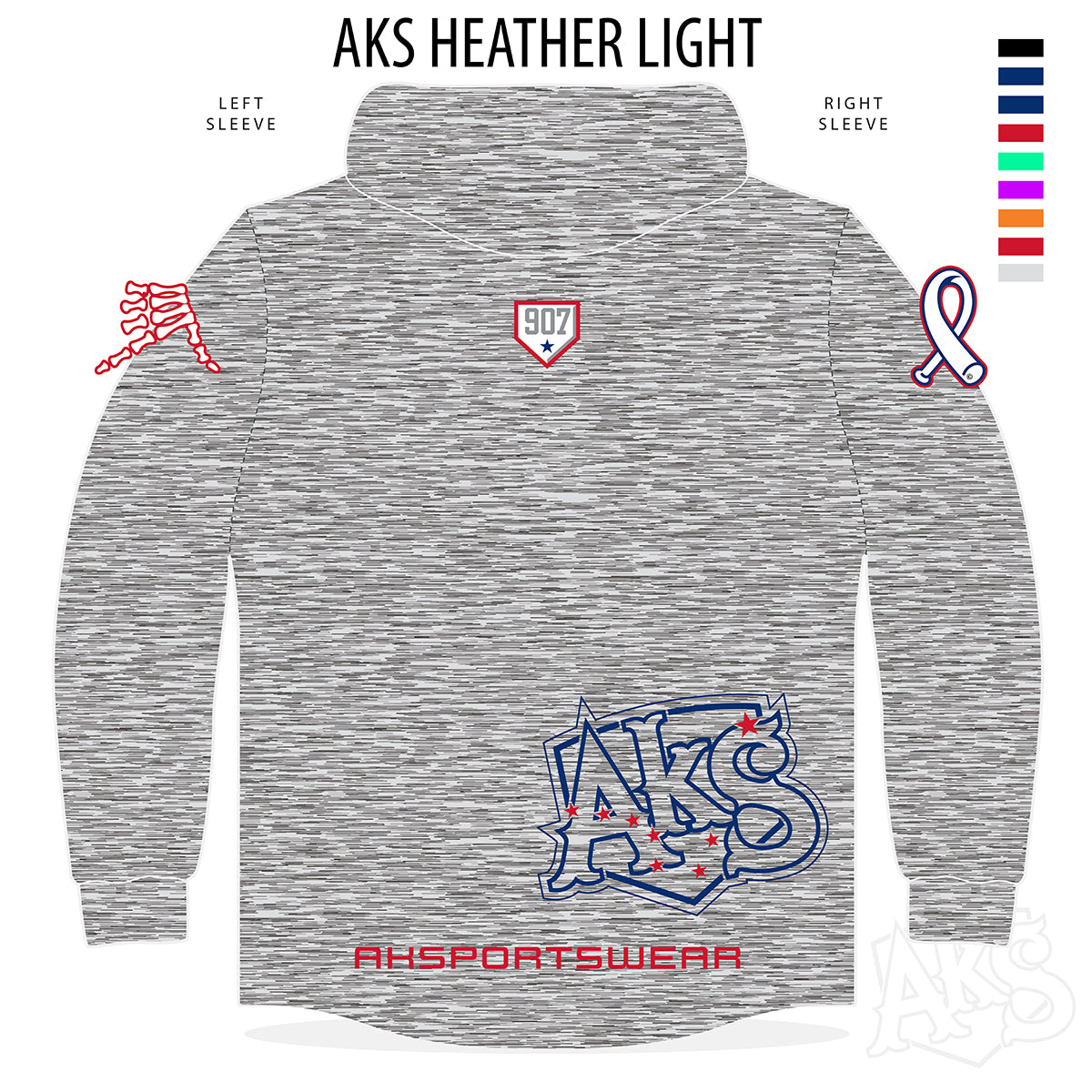 AkS Graffiti Hoodie in Light Heathered