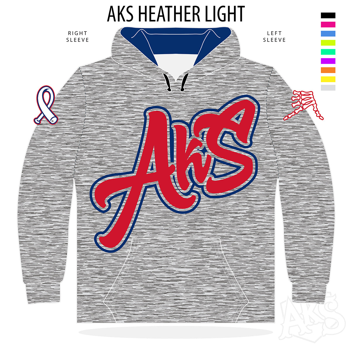 AkS Graffiti Hoodie in Light Heathered