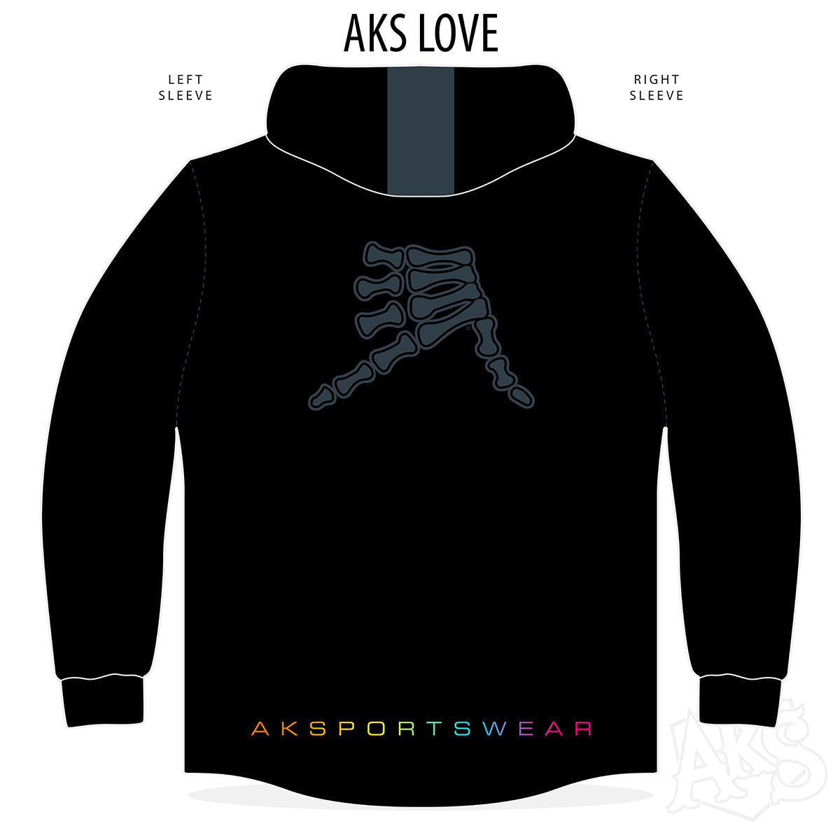AkS Love Hoodie in Black