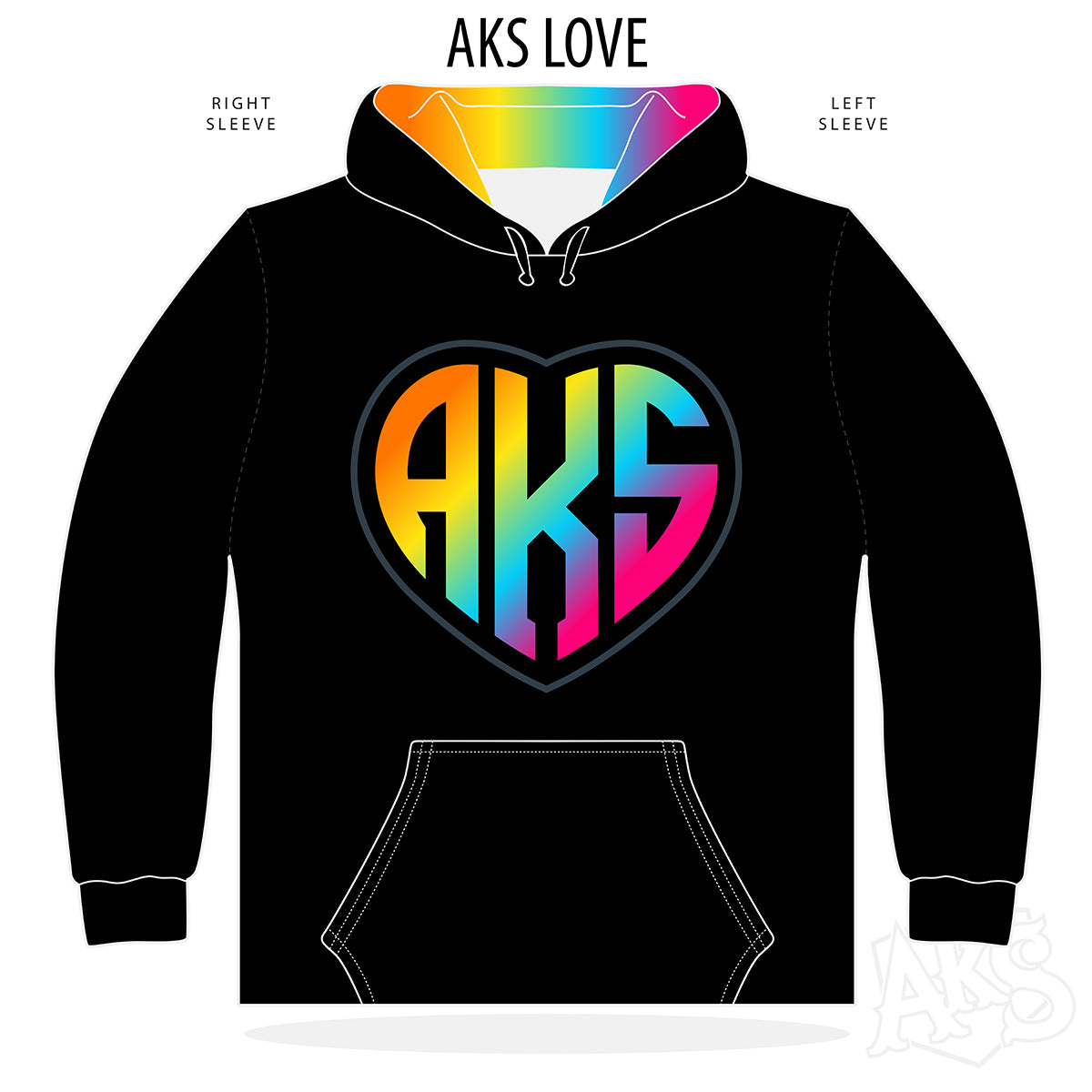AkS Love Hoodie in Black