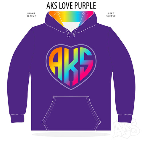 AkS Love Hoodie in Purple