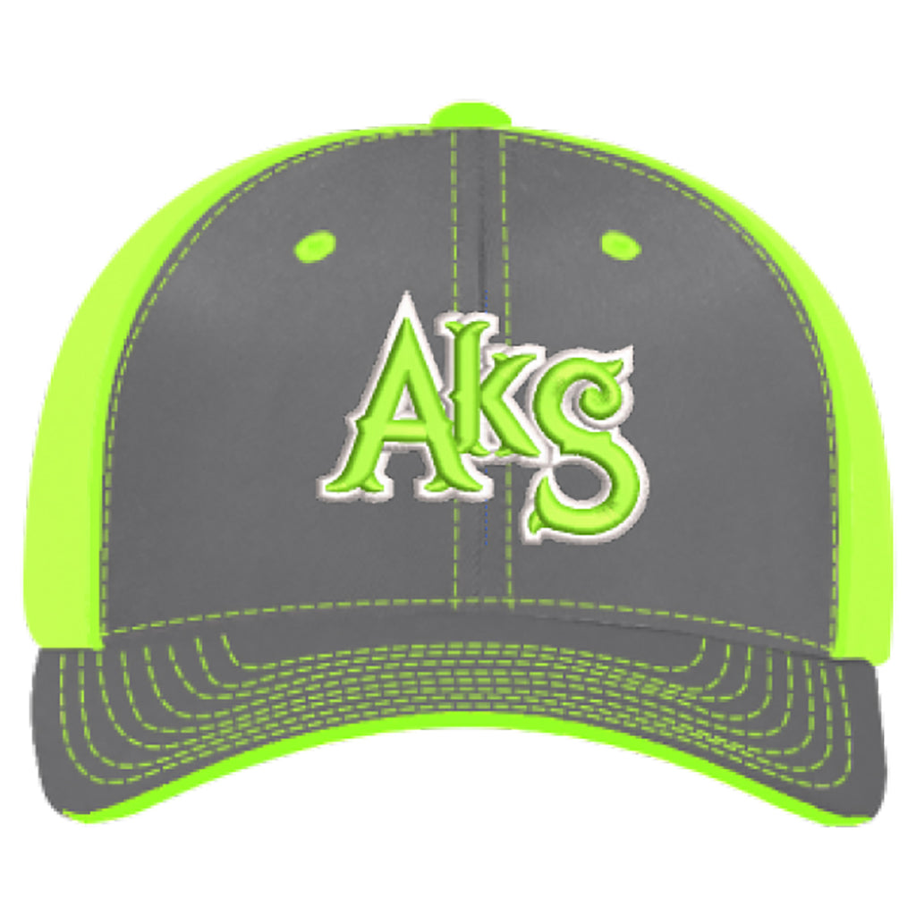 AkS Original Trucker Hat in Graphite & Neon Green