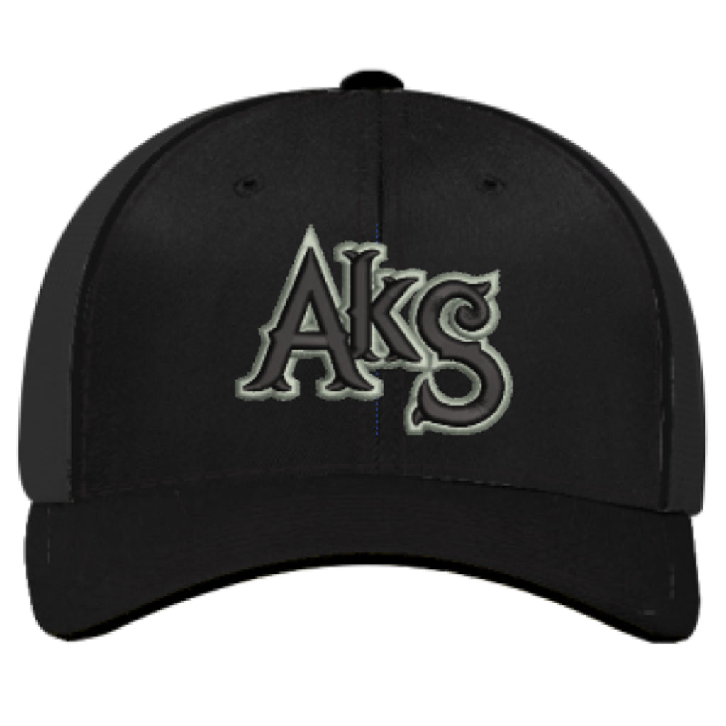 AkS Original Trucker Hat in Black with Army Green