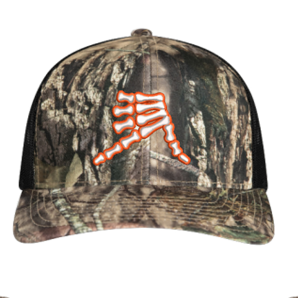 AkS Bones Snap-Back Trucker hat in Break-up Country & Black
