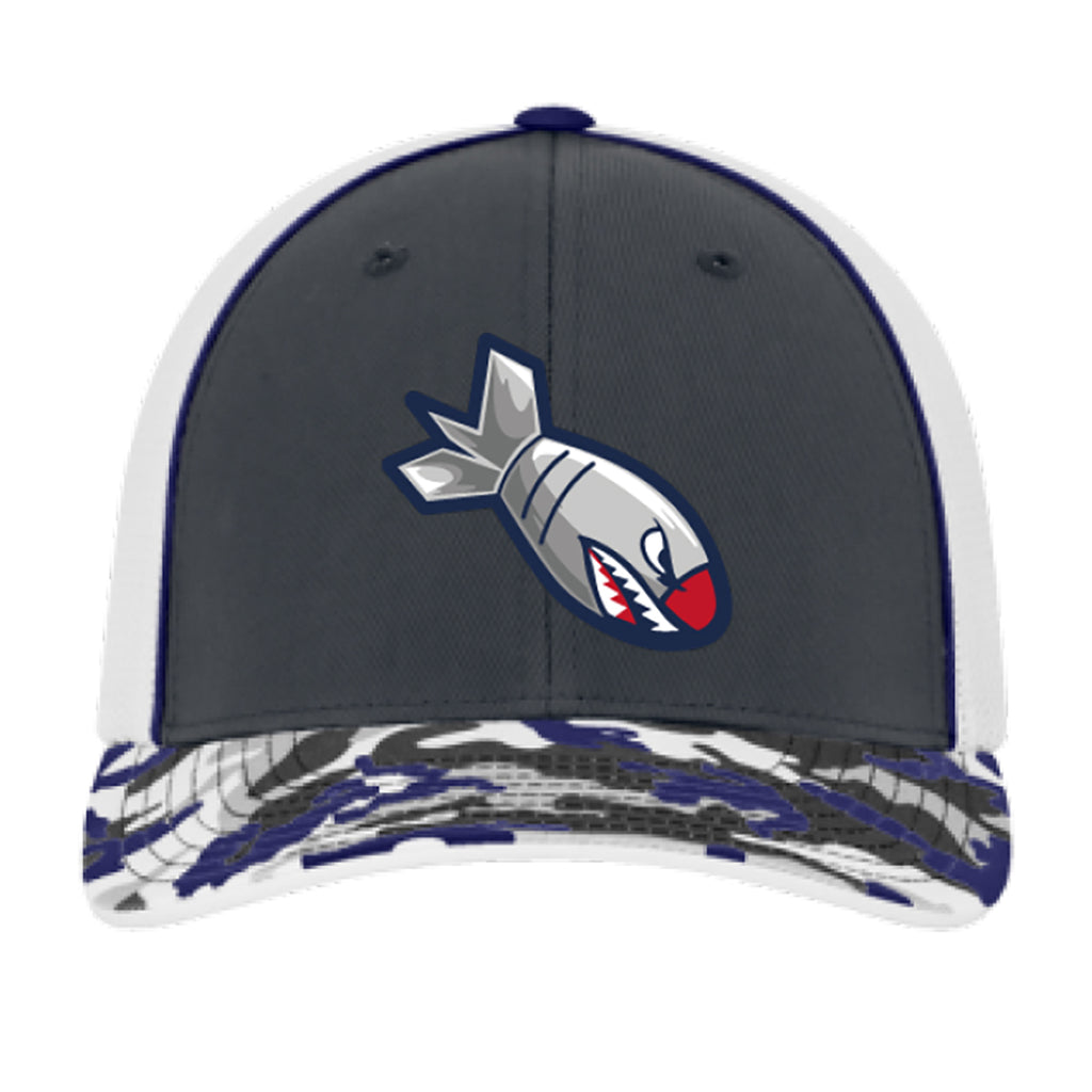 Bombers Trucker Hat in Graphite & White & Navy Glamo