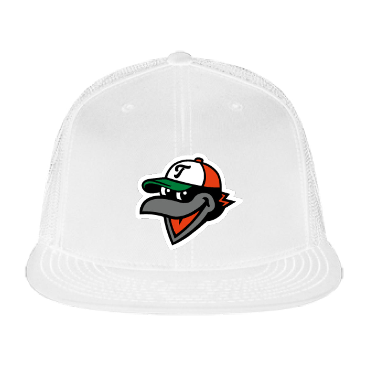 Tricksters Flatbill Trucker Hat in White