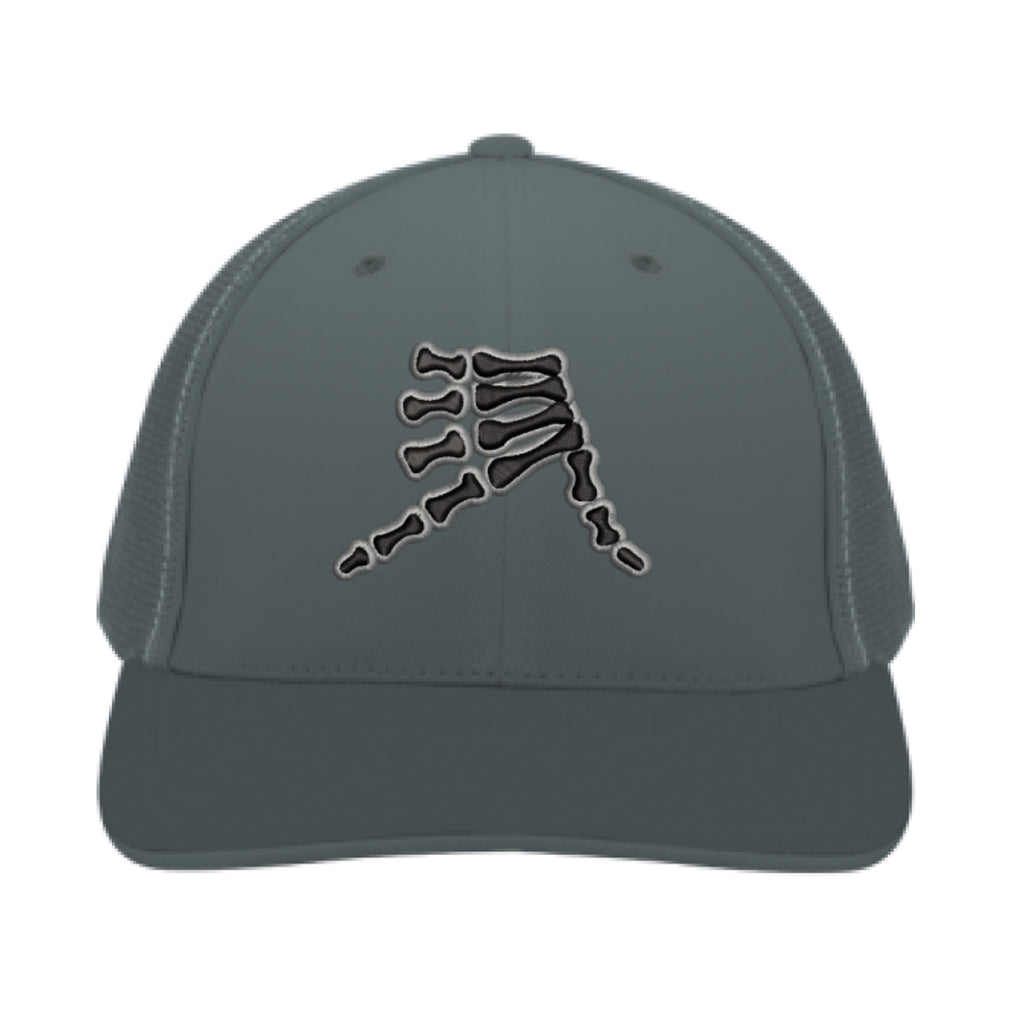 AkS Bones Trucker Hat in Graphite with Black