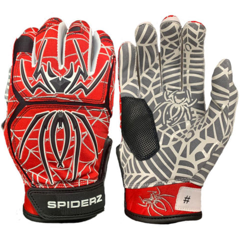 Spiderz Hybrid Batting Gloves – Red/Black/Silver