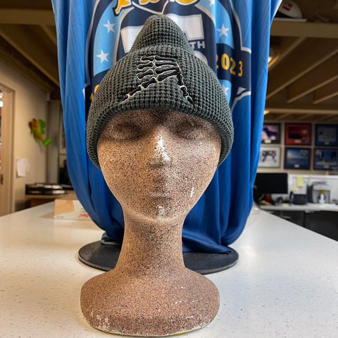 AkS Bones Beanie Waffle Knit in Graphite