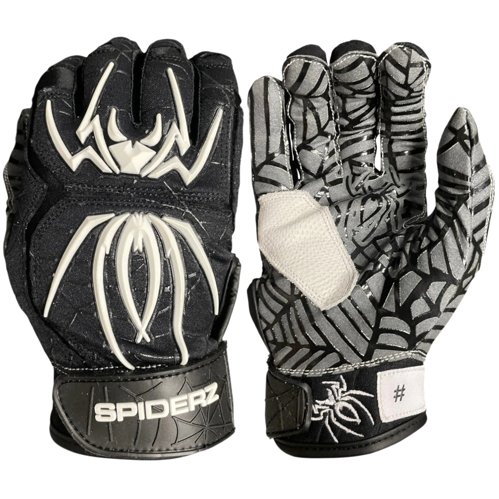 Spiderz Hybrid Batting Gloves – Black/White