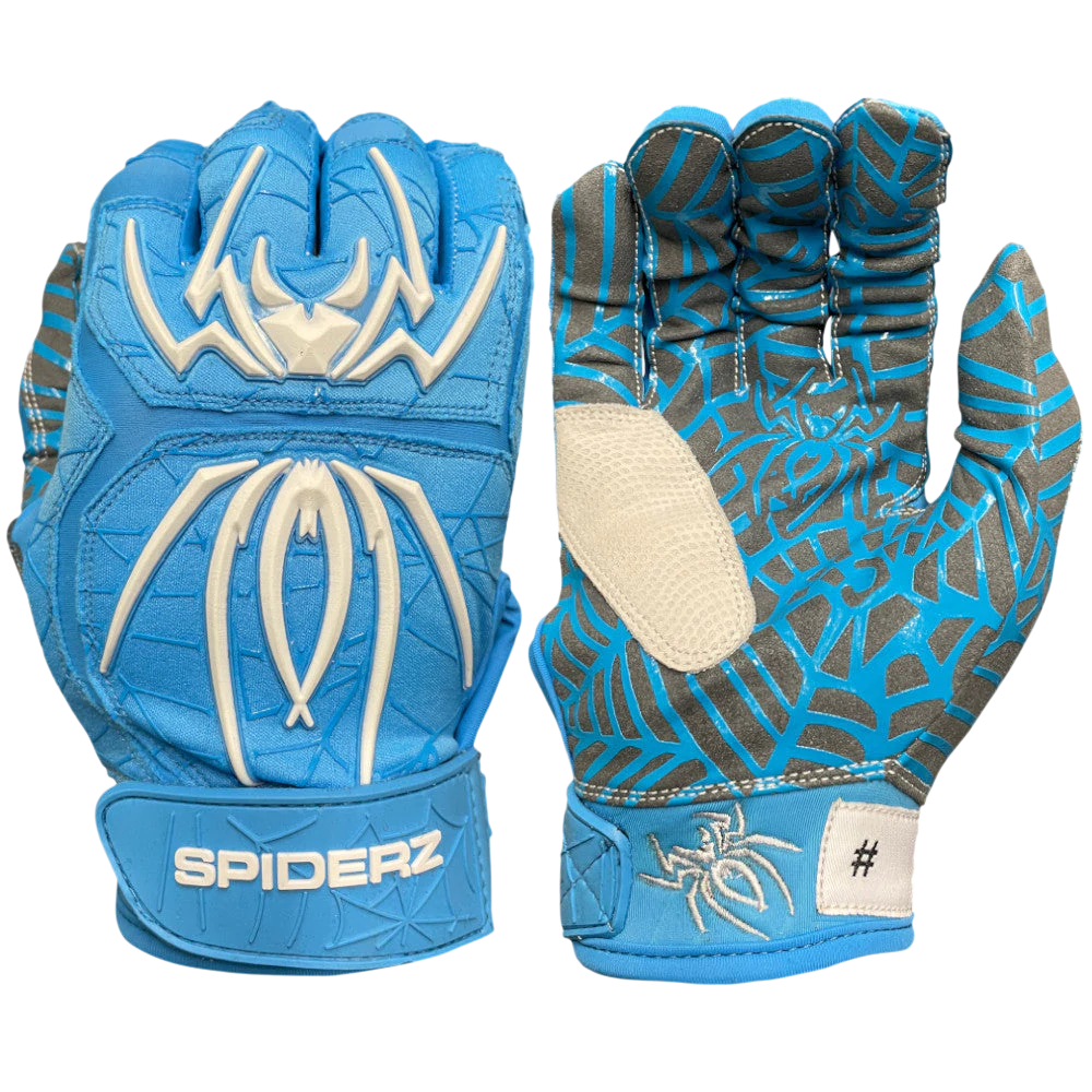 Spiderz Hybrid Batting Gloves – Columbia Blue/White