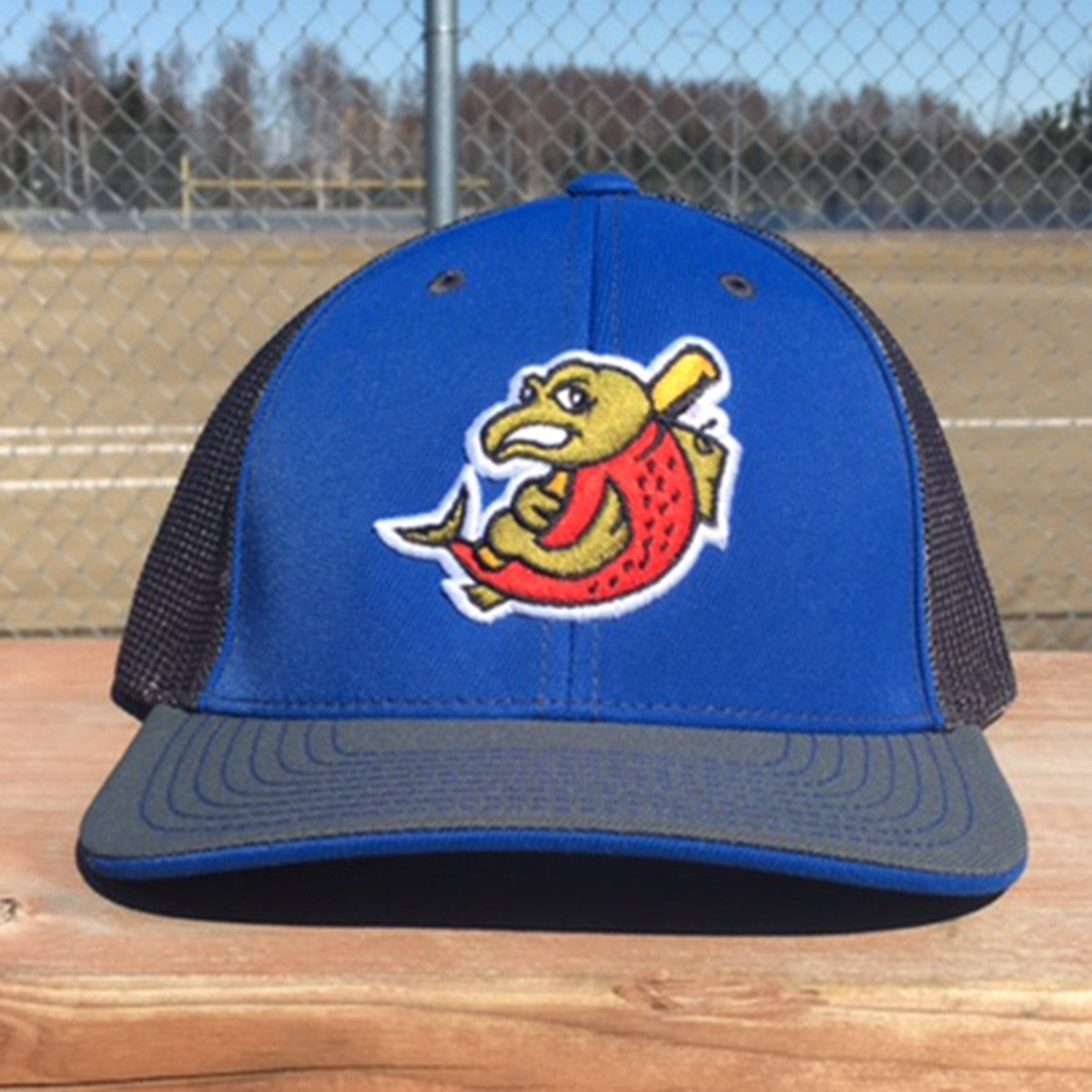 Slammin Salmons Trucker Hat in Royal & Graphite