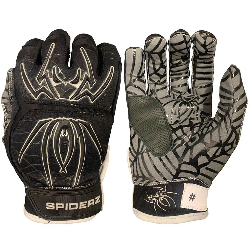 Spiderz Hybrid Batting Gloves – Black/Silver
