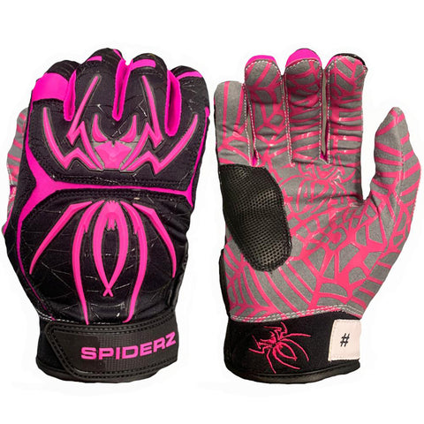 Spiderz Hybrid Batting Gloves – Black/Pink