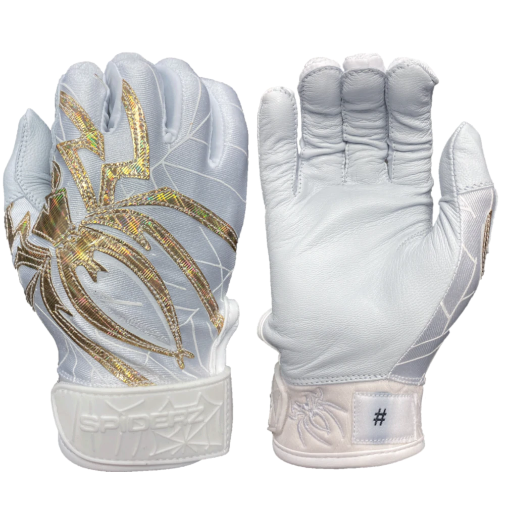 Spiderz Prizm Batting Gloves – White/Gold