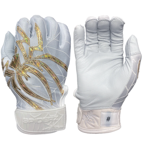 Spiderz Prizm Batting Gloves – White/Gold