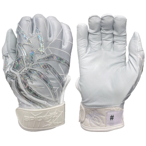 Spiderz Prizm Batting Gloves – White/Silver