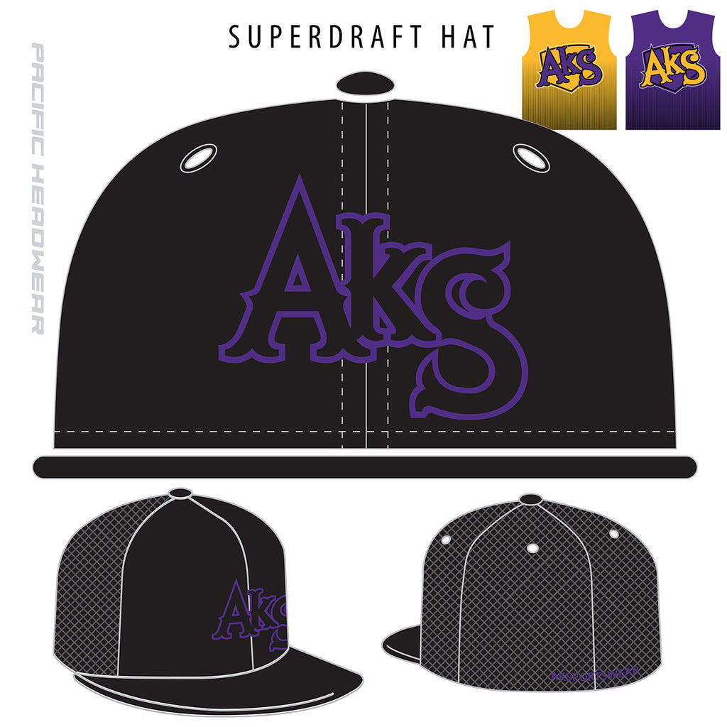 AkS Original Trucker Hat in Black with Purple